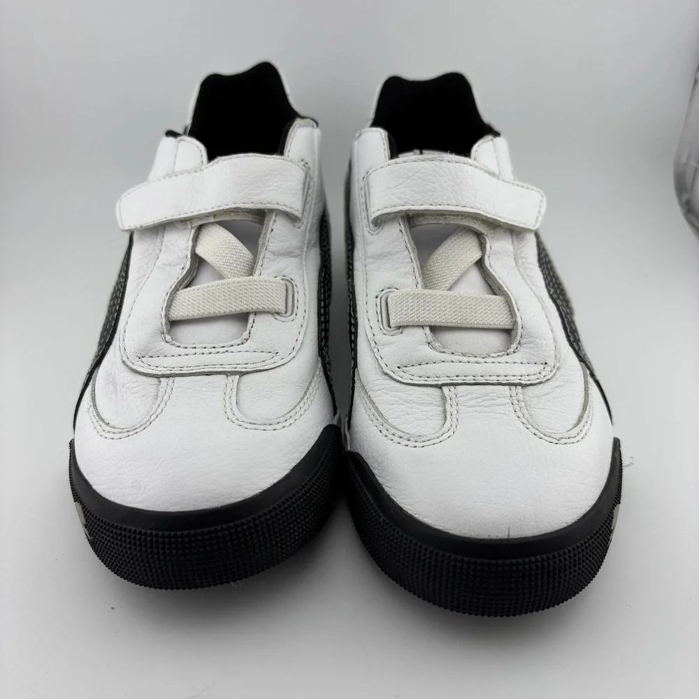 Puma Kinder-fit Sneakers Size 2.5 White Black Excellent Hook and Loop 302868 05